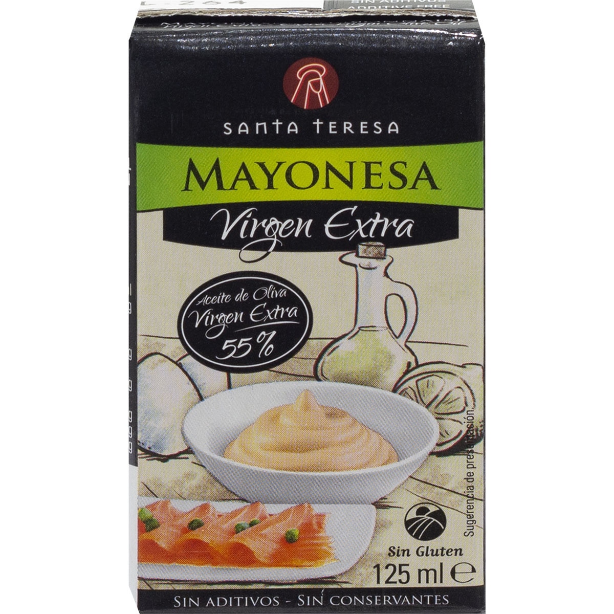 mayonesa fresca con AOVE 55% sin aditivos sin gluten envase 125 ml