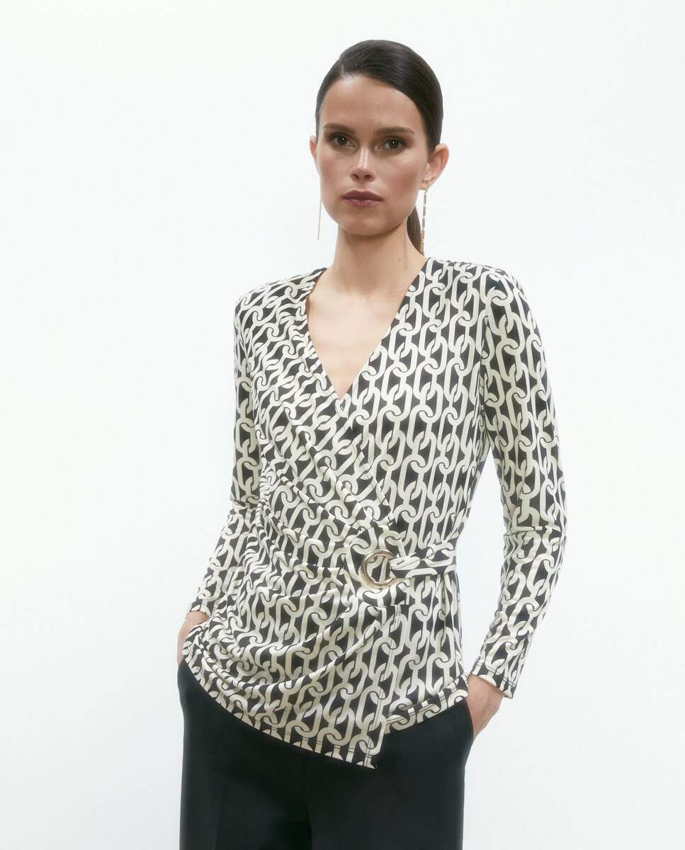 Tshirt drapé imprimé