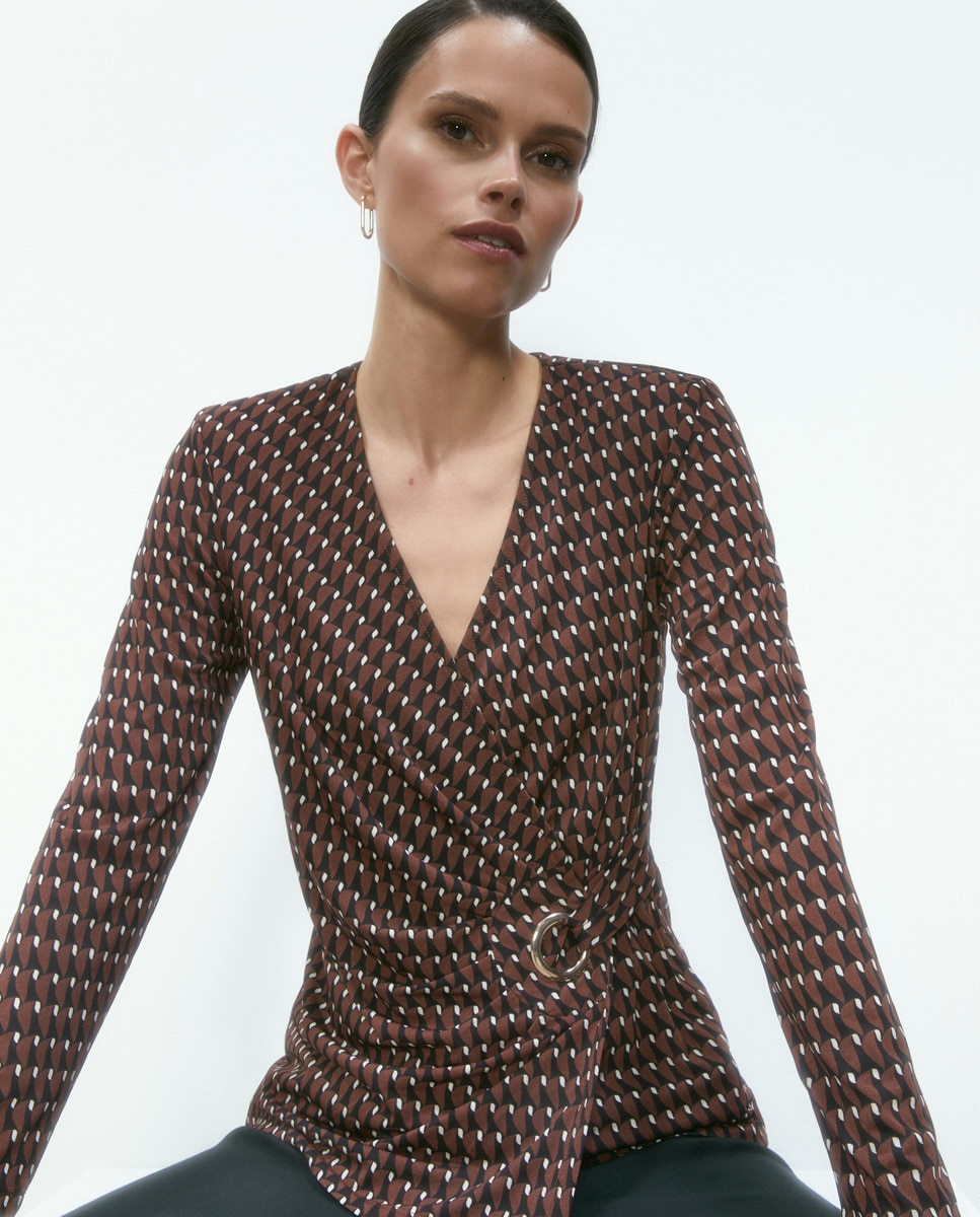 Tshirt drapé imprimé