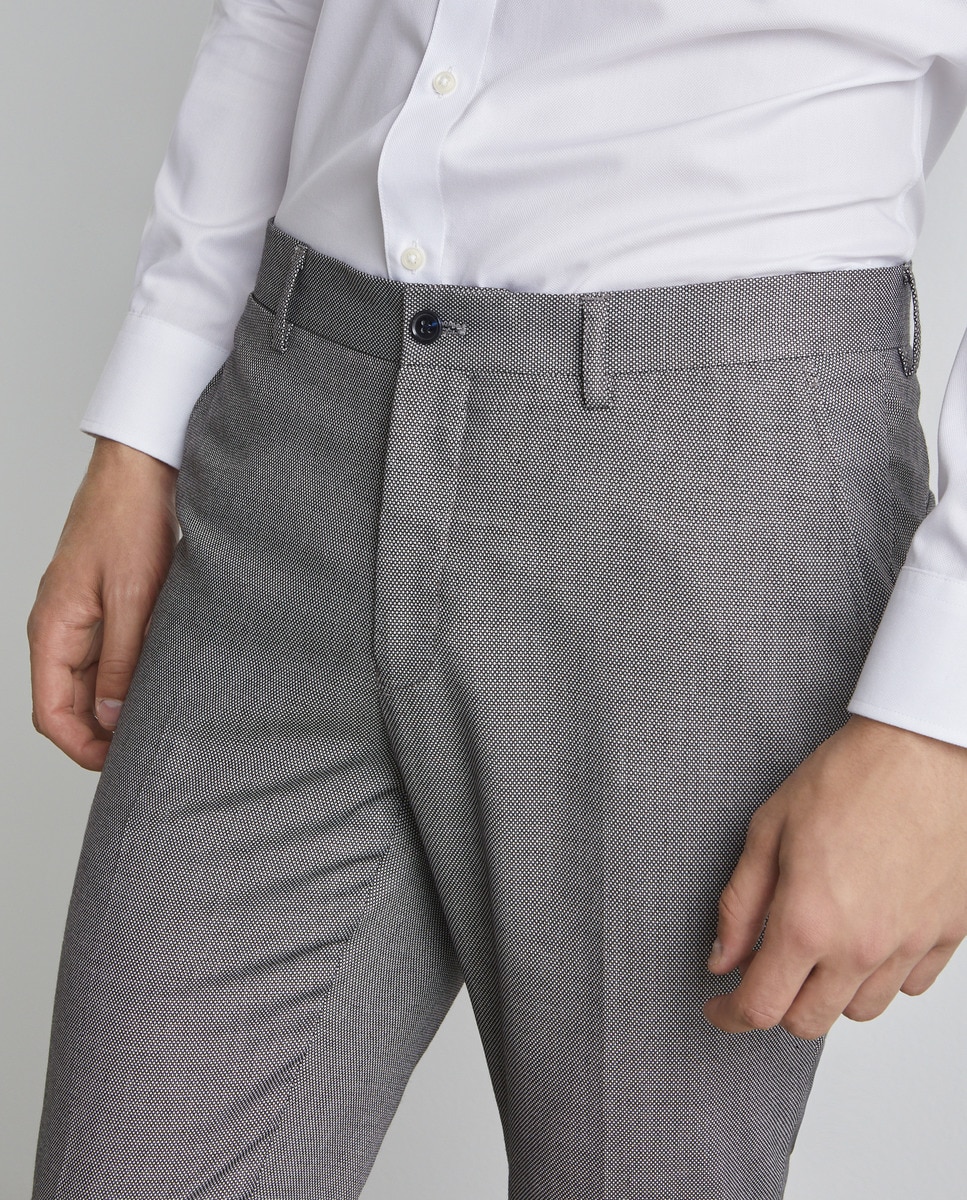 Calças com Estrutura Cinzento-8