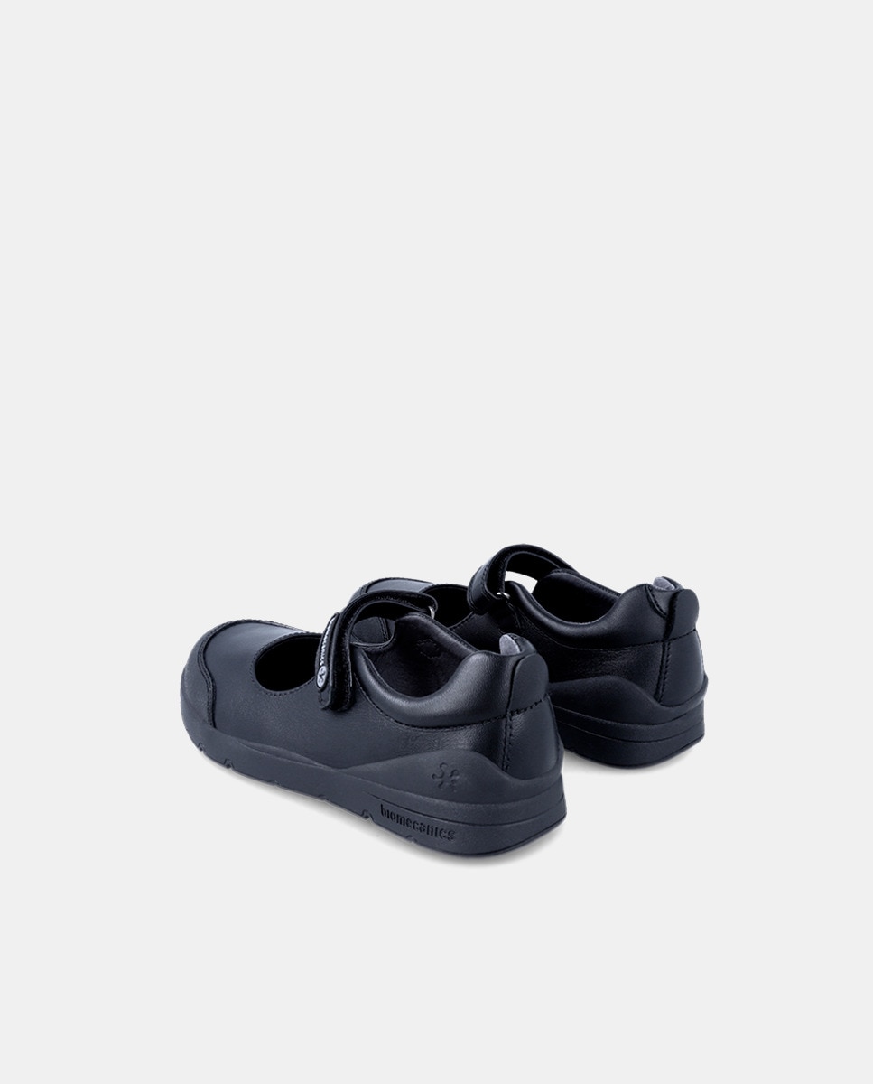 Sapatos de Presilha com Biqueira Reforçada, Fecho Aderente e em Pele Preto-5