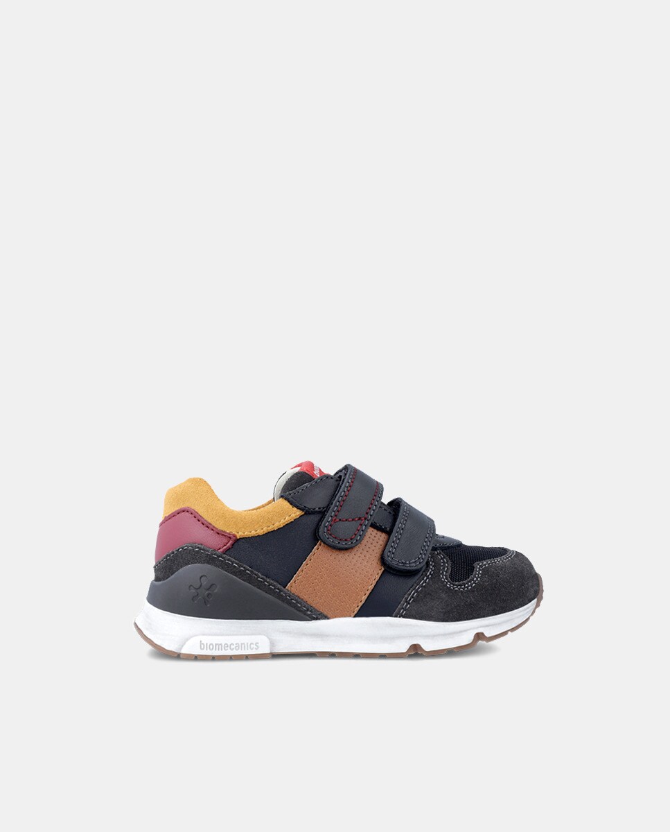 Chaussures basses style running zippées avec détail écusson