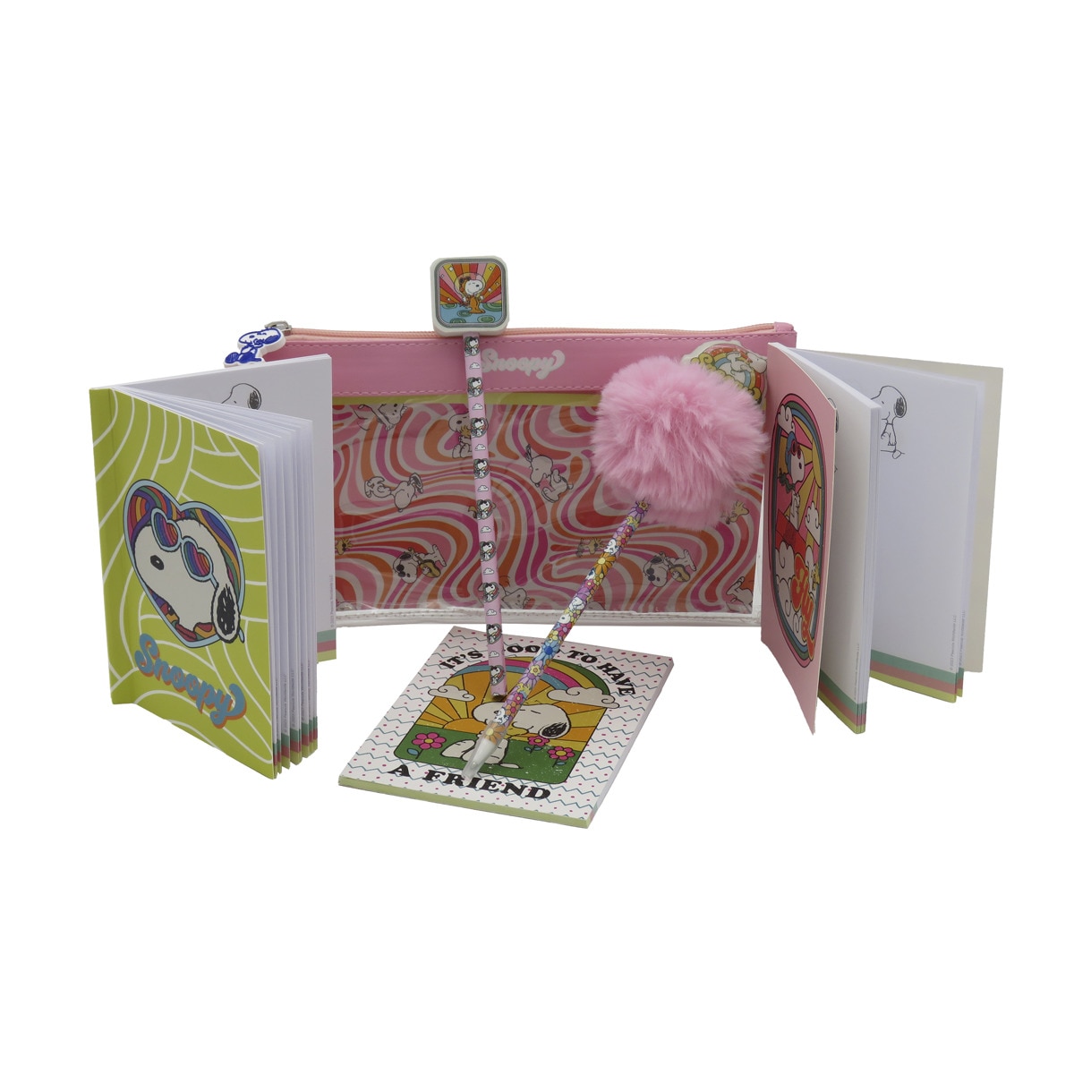 Imagen 0 de Set portatodo jumbo con accesorios de papeleria Snoopy CyP Brands negro multicolor