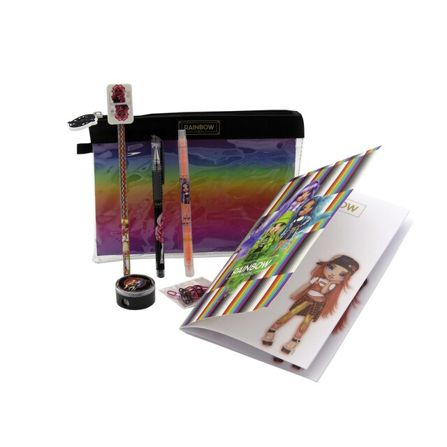 Imagen 0 de Set portatodo con material de papeleria Rainbow High CyP Brands negro multicolor