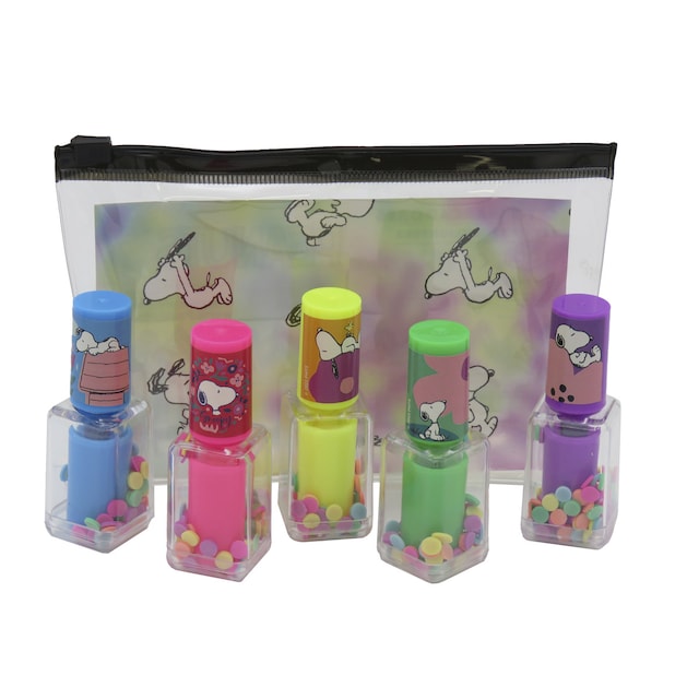 Imagen 0 de Set de 5 marcadores con forma de pinta uñas Snoopy CyP Brands azul multicolor.