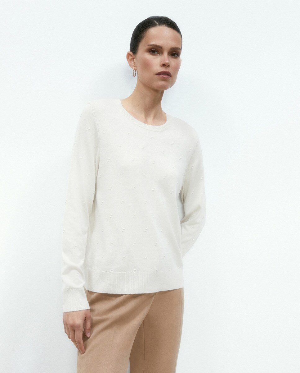 Pull en plumetis uni