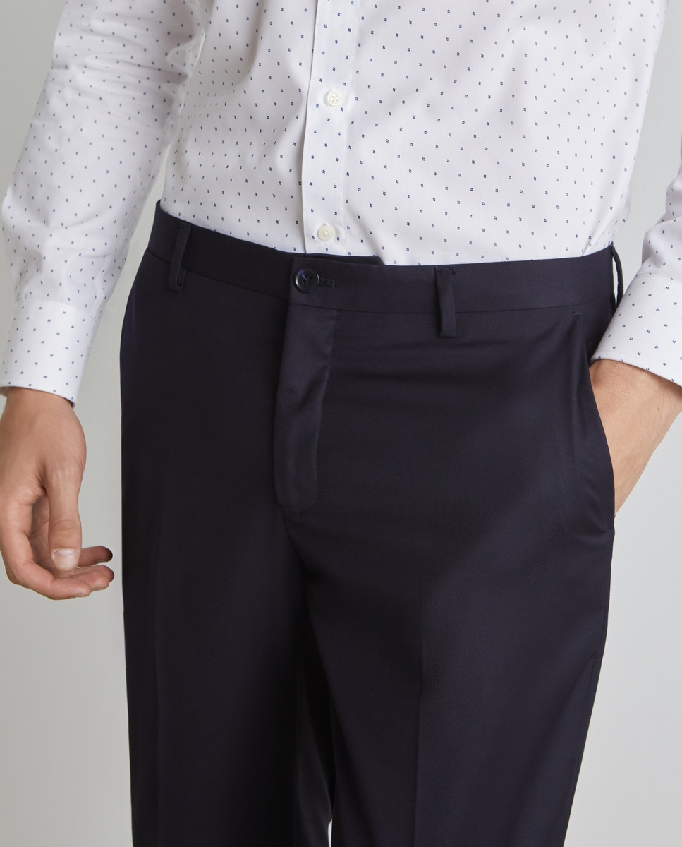 Pantalón de traje para hombre lisa - Easy Wear - Azul marino Azul marino-8