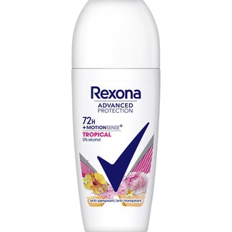 Advanced Protection desodorante roll-on + Motionsense Tropical 72h Unisex envase 50 ml 0% alcohol - Rexona