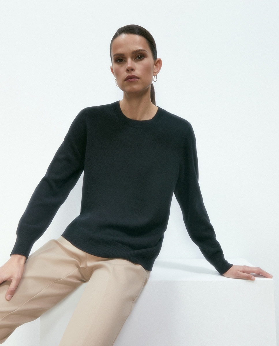 Pull cachemire à col rond