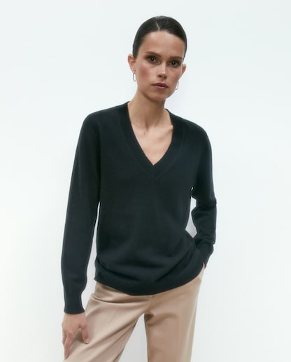 Imagen 0 de Jersey 100% Cashmere de mujer cuello pico