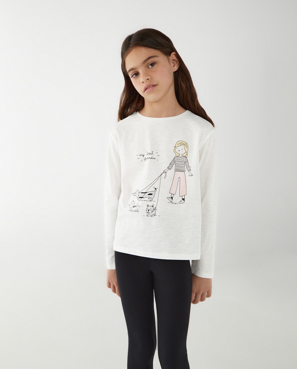 Tshirt à manches longues avec imprimé devant