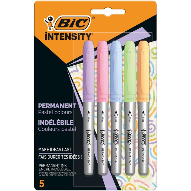 Imagen 0 de Pack de 5 Marcadores Permanentes  Intensity Pastel BIC