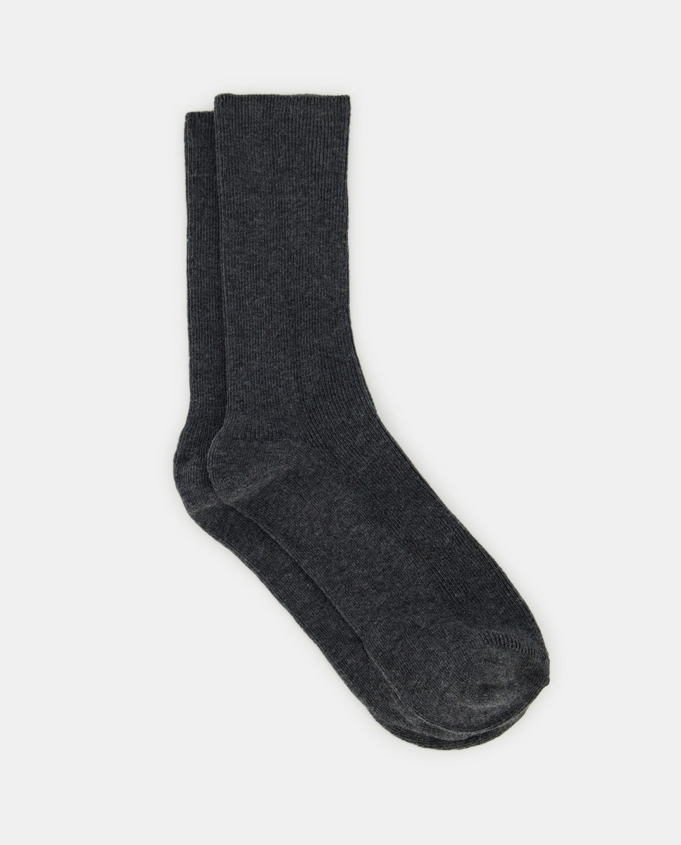 Pack 2 calcetines de mujer canalé Gris-1