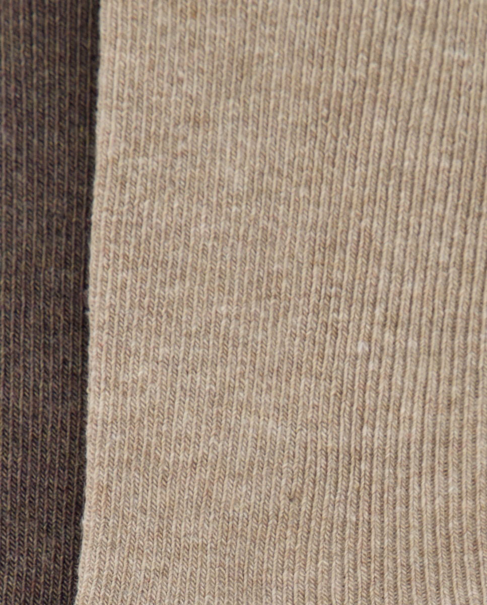 Pack 2 calcetines de mujer canalé Marrón-2