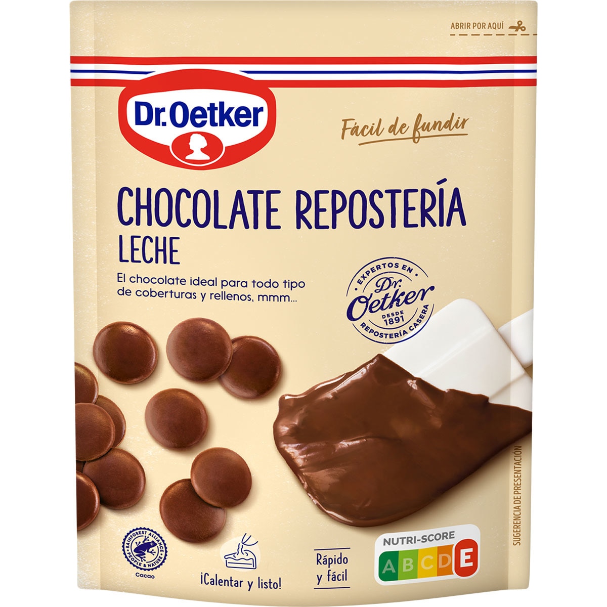 chocolate con leche para repostería fácil de fundir paquete 150 g