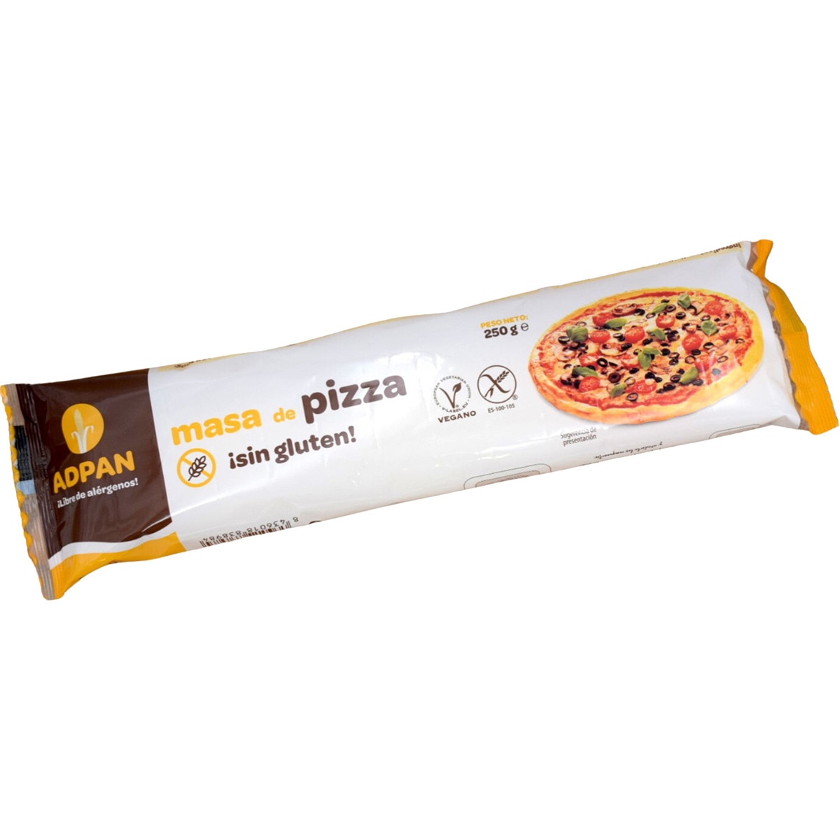 masa para pizza sin gluten y vegana envase 250 g