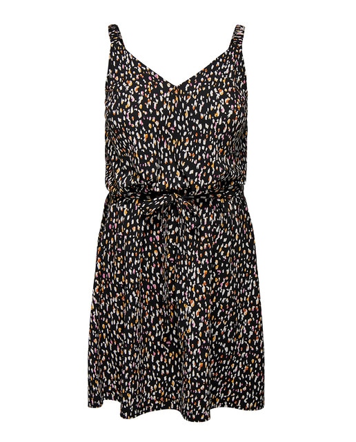 Imagen 0 de Vestido corto de tirantes con cinturón