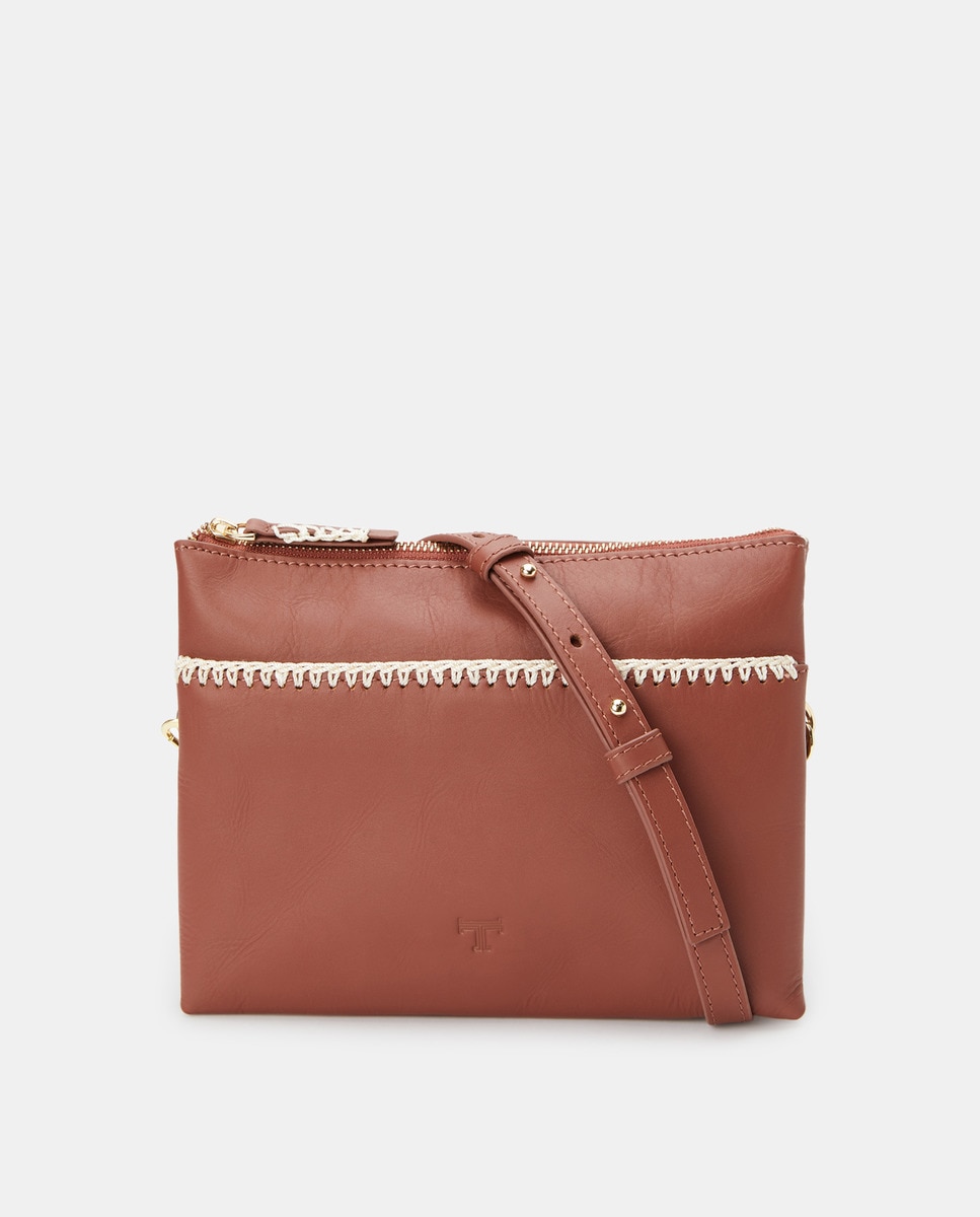 Sac à bandoulière terracotta zippé