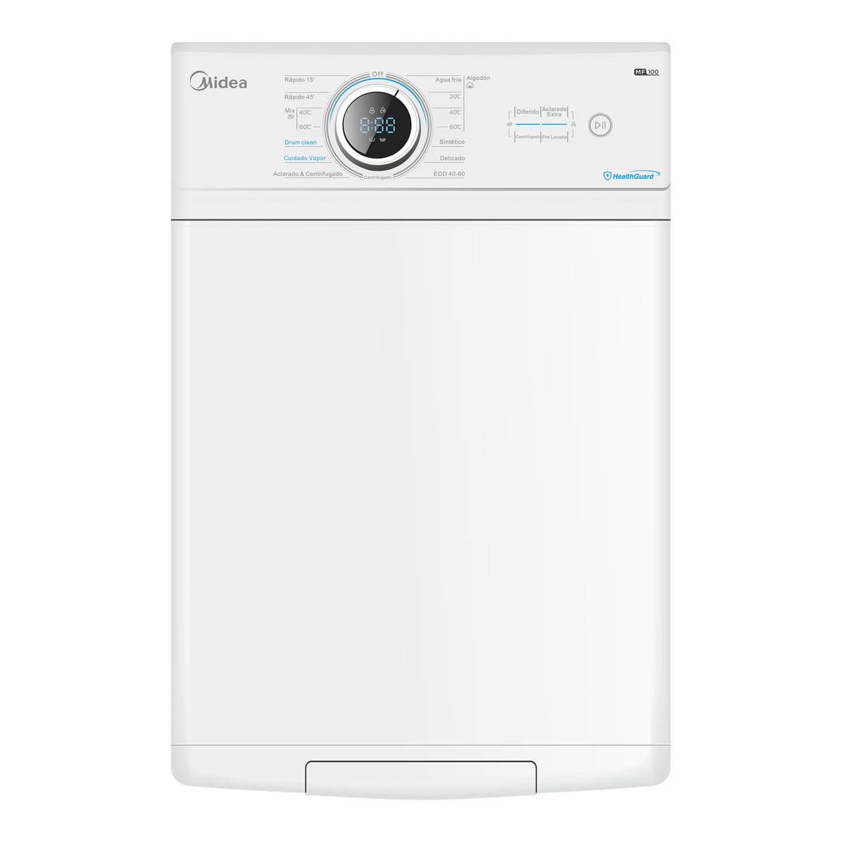 Lavadora carga superior Midea 8 kg / 1.300 rpm - MF100T80B/W-ES Blanco-3