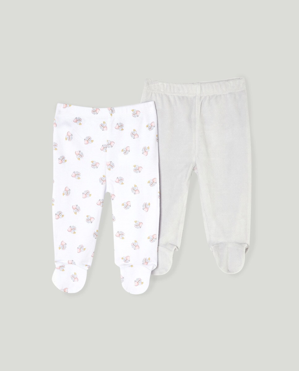 Lot de 2 pantalons à pieds imprimé fantaisie