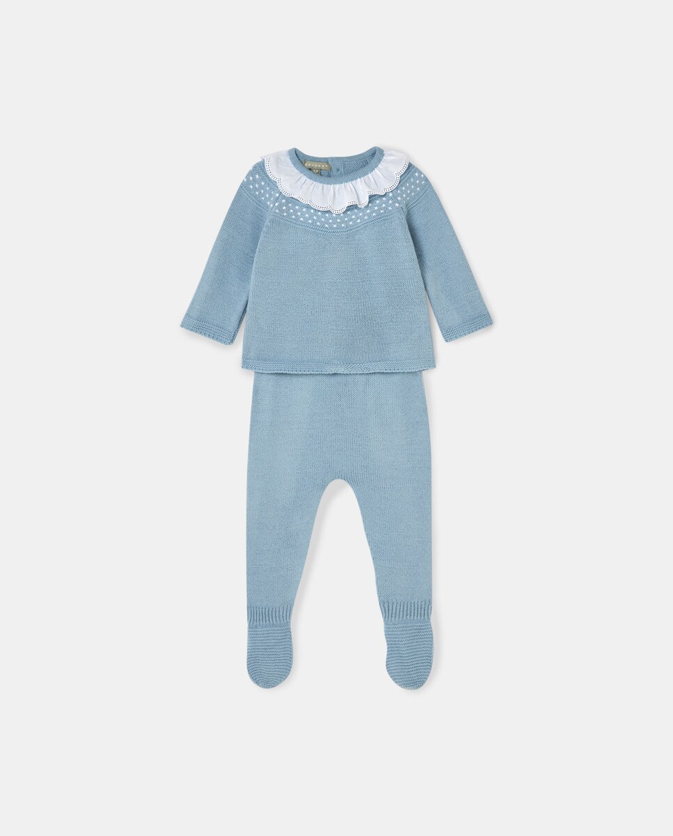 Ensemble tricot empiècement