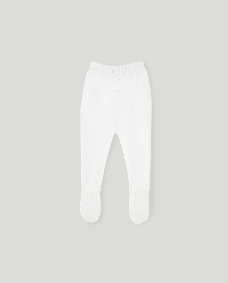 Pantalon à pieds maille taille torsades uni