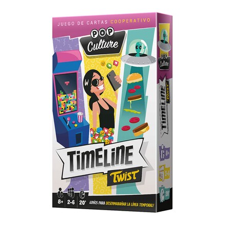 Timeline Twist Pop Culture, Gioco Di Carte Cooperativo Asmodee, 2-6 Giocatori, Da 8 Anni, 15 Minuti