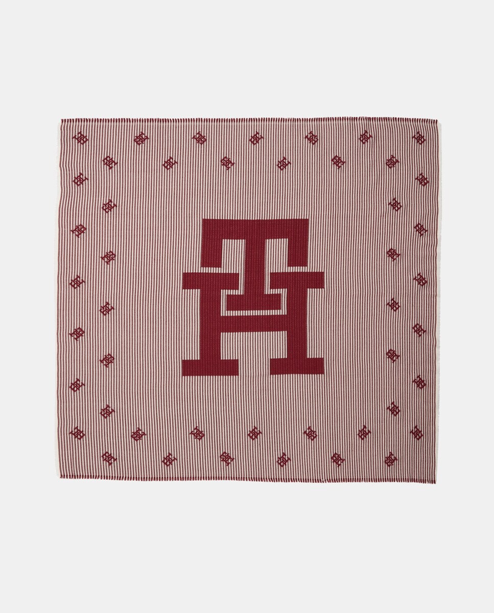 Foulard à motif avec grand logo au centre