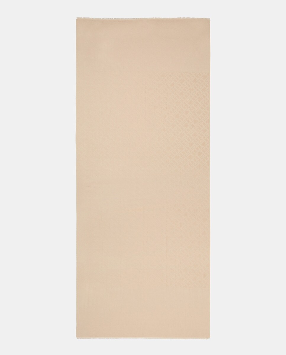 Foulard long uni avec logo brodé
