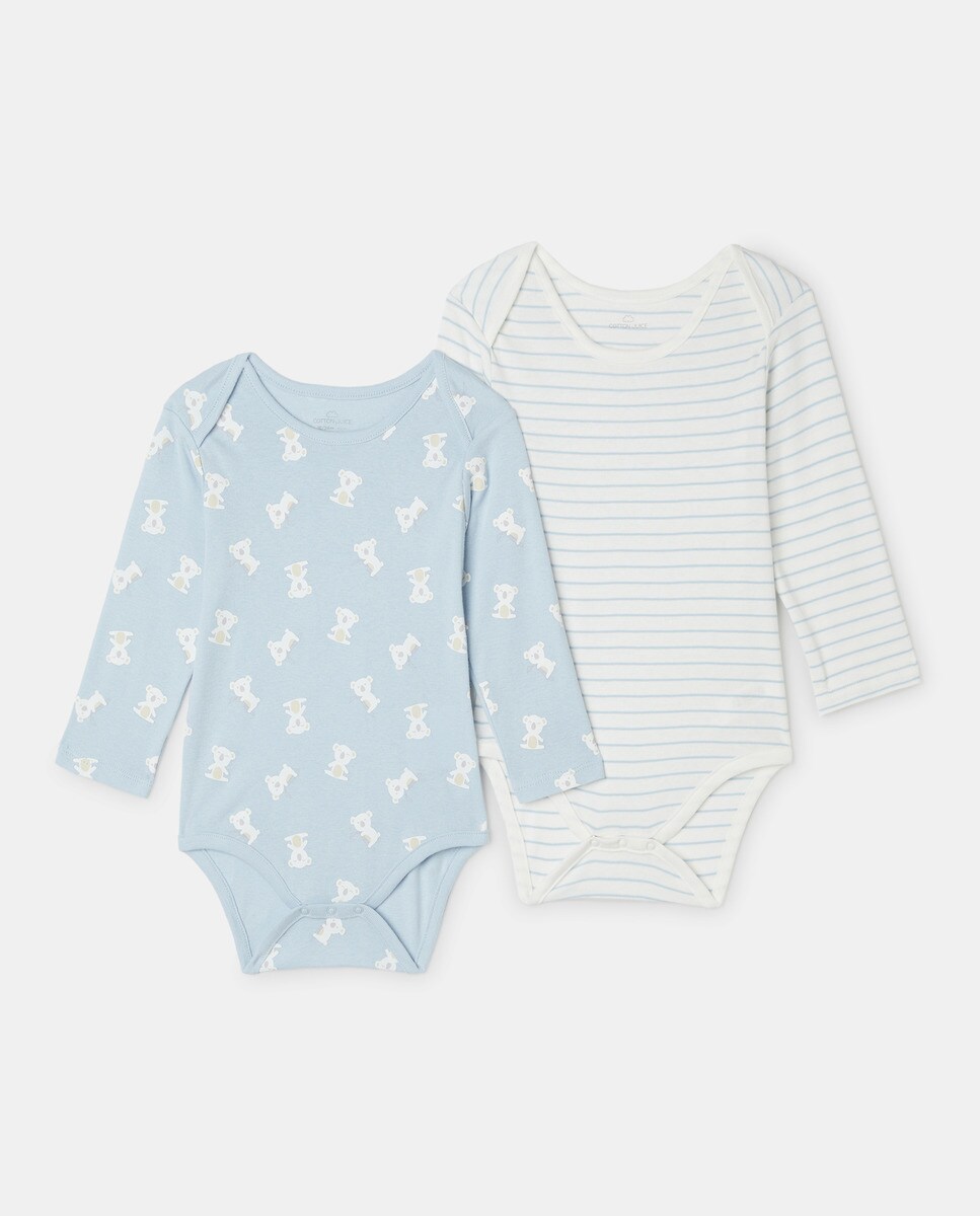 Lot de 2 bodies fantaisie manches longues