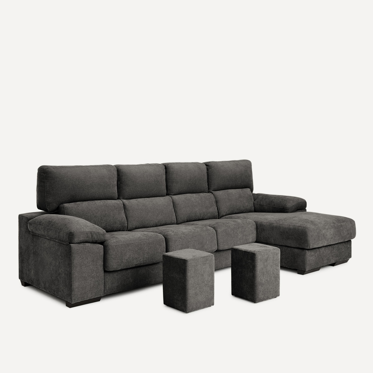 Sofá de 5 plazas con asientos deslizantes y chaiselongue derecha Jerte El Corte Inglés Storm/Gris oscuro-7