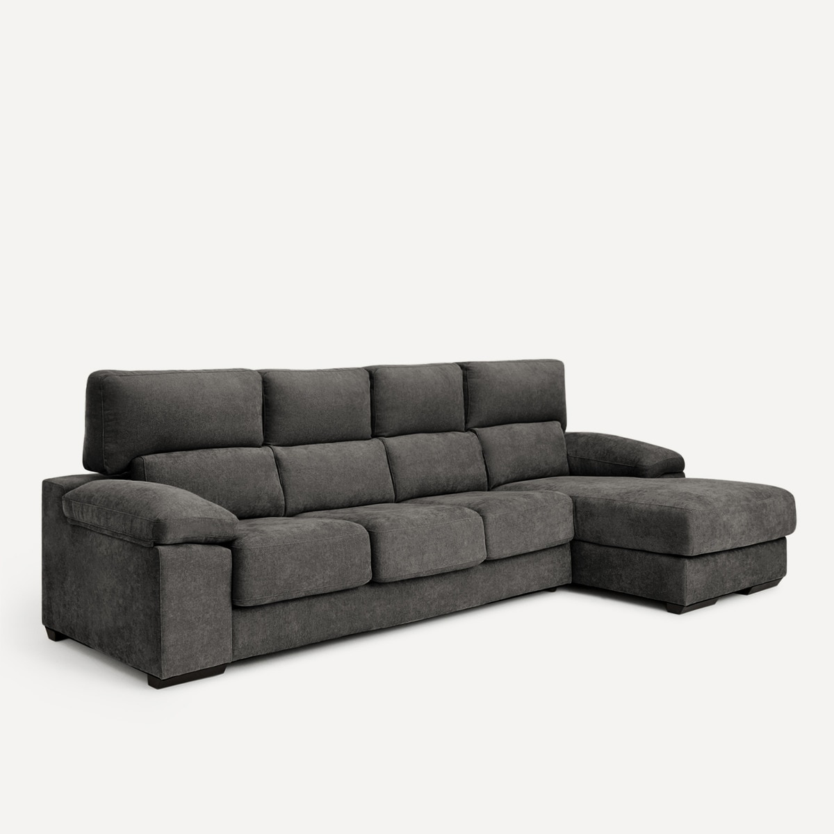 Sofá de 5 plazas con asientos deslizantes y chaiselongue derecha Jerte El Corte Inglés Storm/Gris oscuro-2