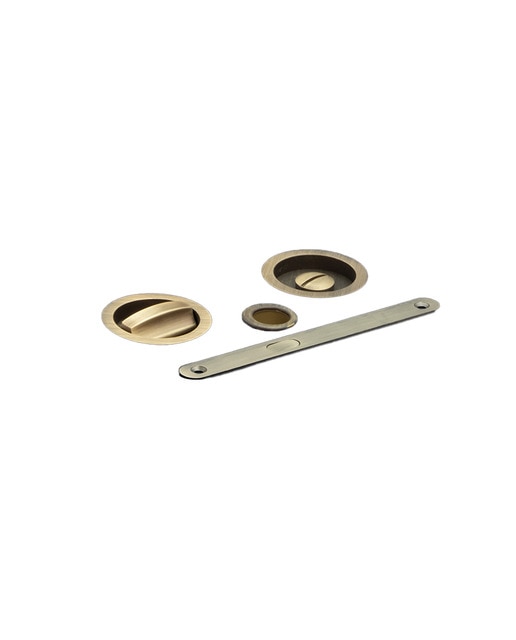 Kit Puertas Correderas Embutir Redondo 56 Ø - 160 x 17 mm Cuero Inglés-1
