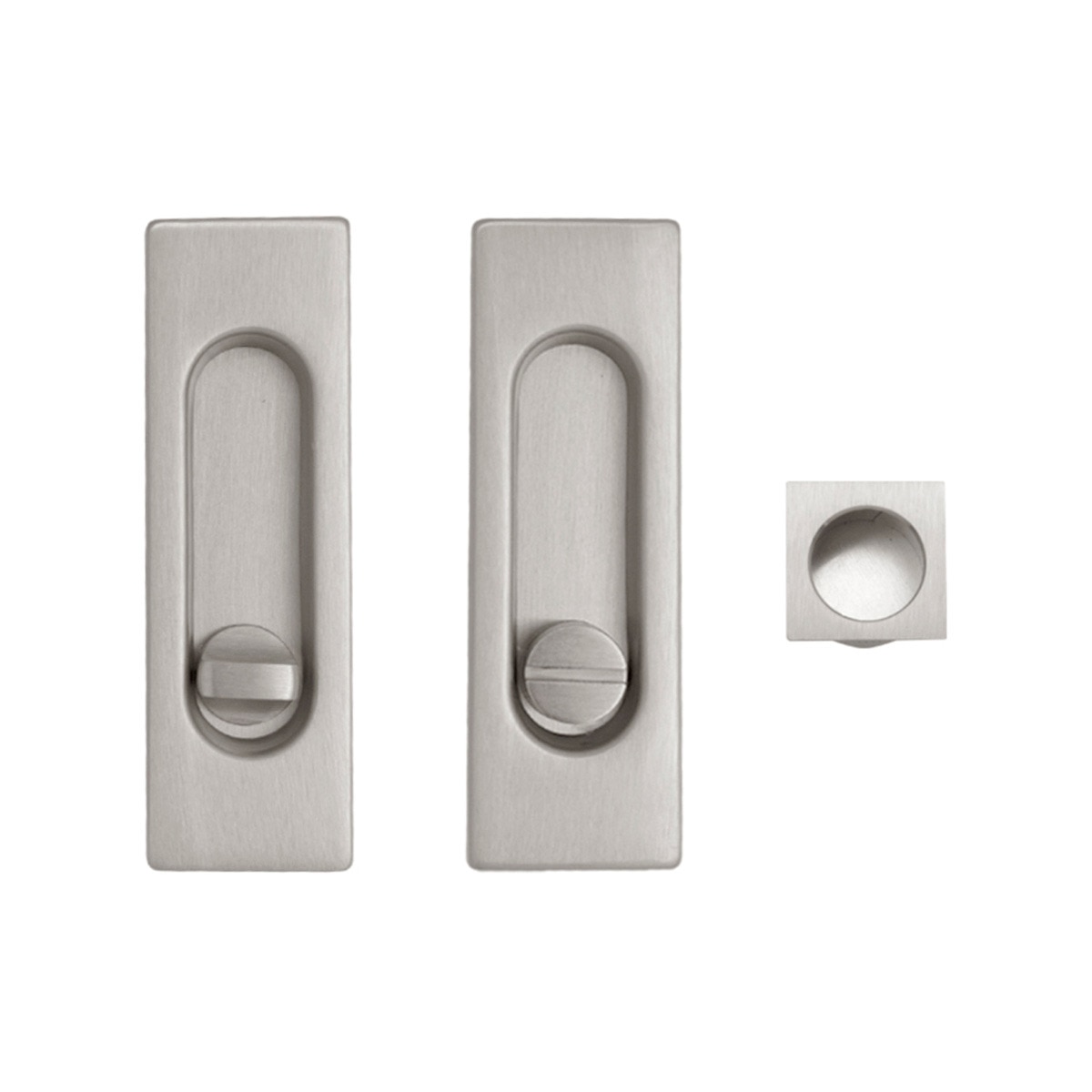 Kit Puertas Correderas Embutir Rectangular 125 x 21 mm - 160 x 65 mm Níquel mate opaco-1