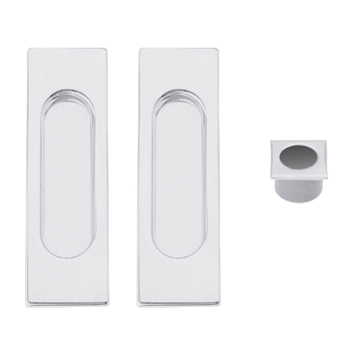 Kit Puertas Correderas Embutir Rectangular 30 Ø - 125 x 21 mm Blanco-1