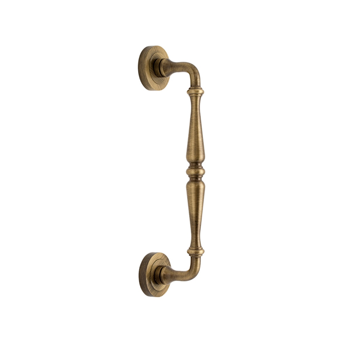 Tirador Puerta Paso Roseta Redonda  275 x 50 x 60 mm Cuero Inglés-1