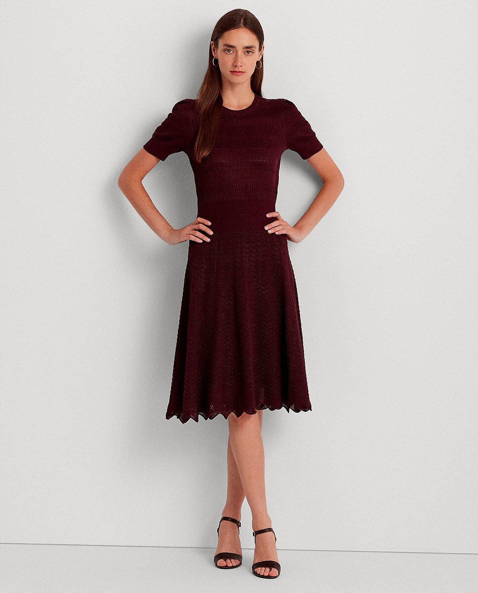 Robe midi à manches courtes