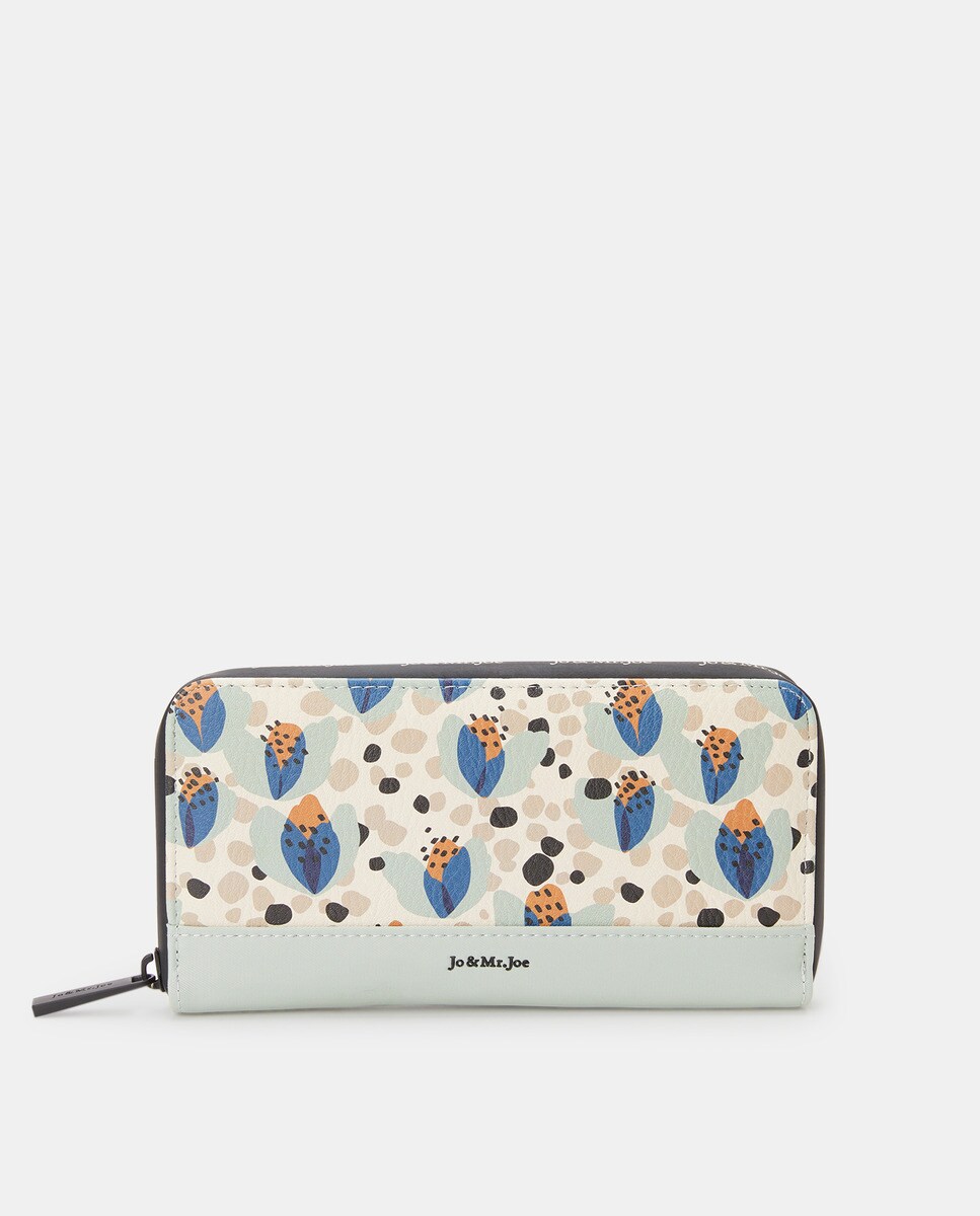 Grande pochette zippée à imprimé fleurs