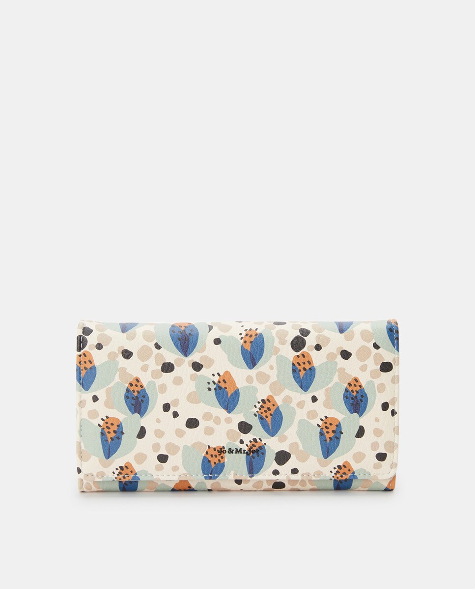 Grande pochette à rabat à imprimé fleurs