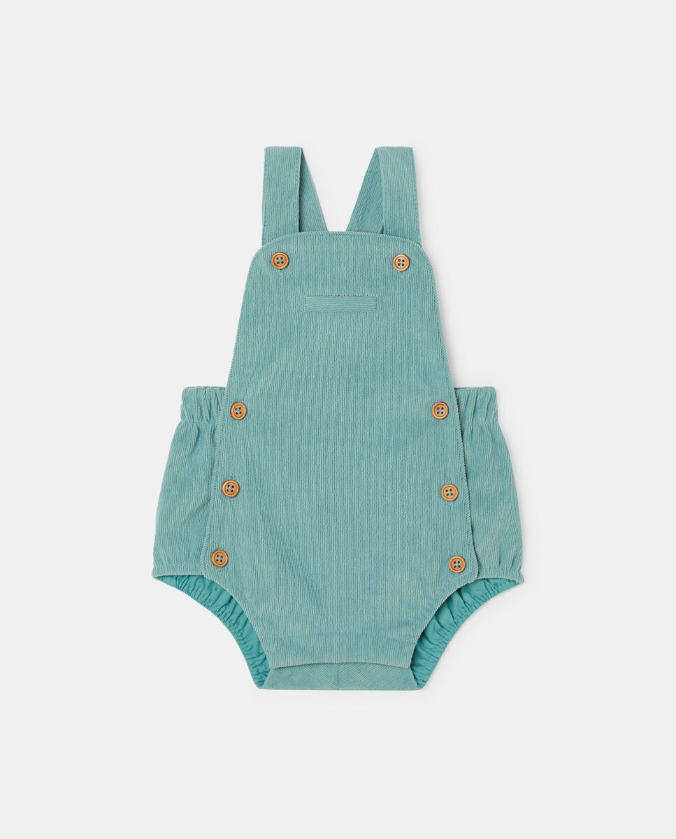 Barboteuse à bretelles micro côtelé