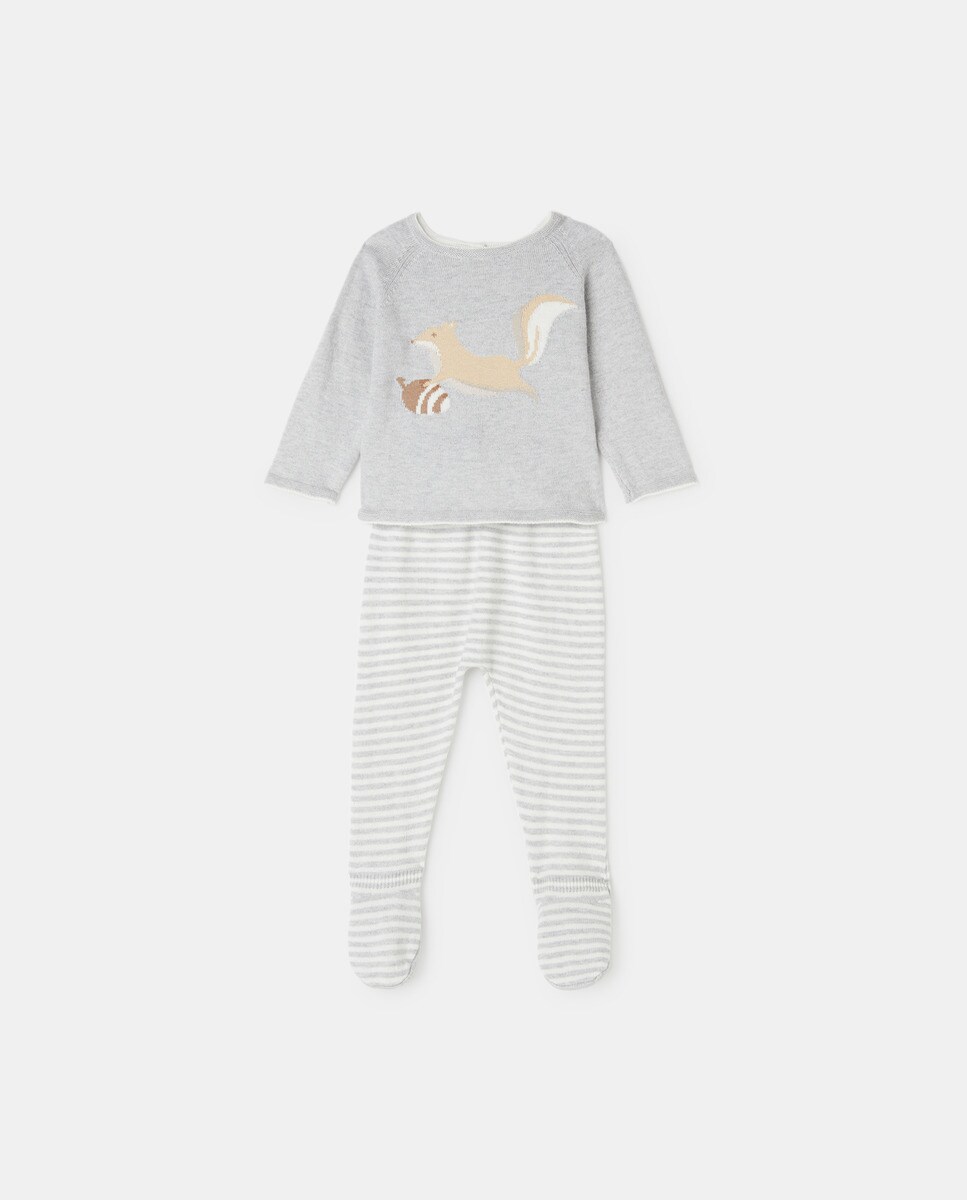Ensemble tricot avec imprimé écureuil devant