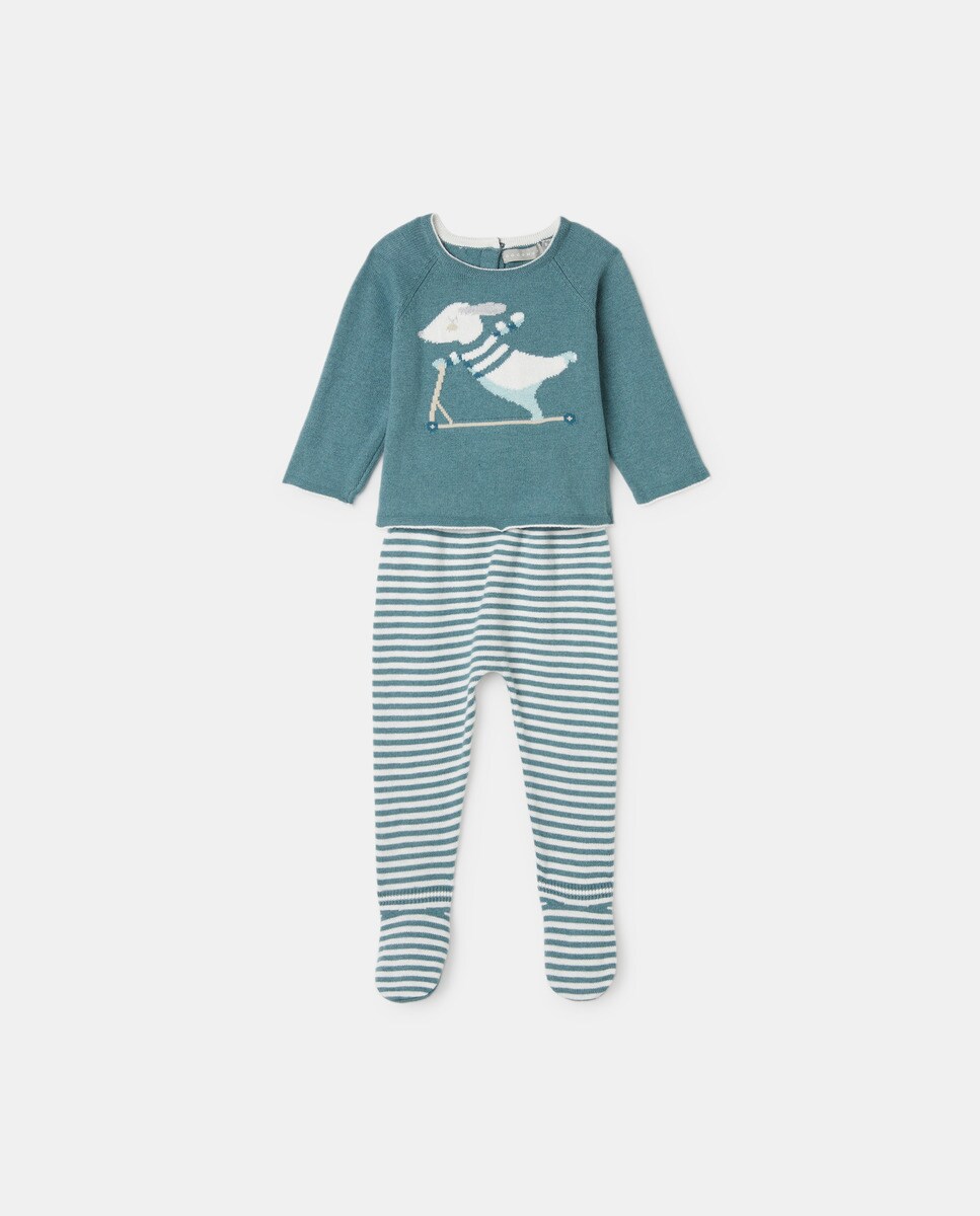 Ensemble tricot avec imprimé chien devant