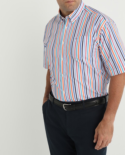 Imagen 0 de Camisa de hombre regular de cuadros multicolor tallas grandes