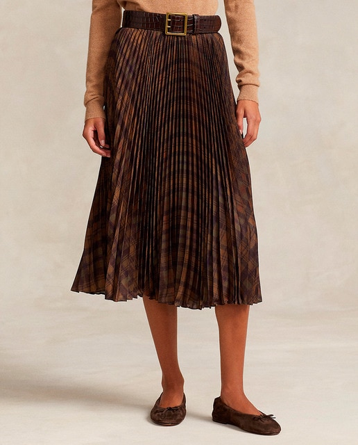 Imagen 0 de Falda midi de cuadros multicolor