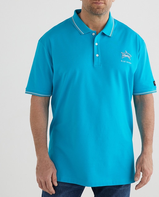 Imagen 0 de Polo de hombre regular turquesa de manga corta tallas grandes