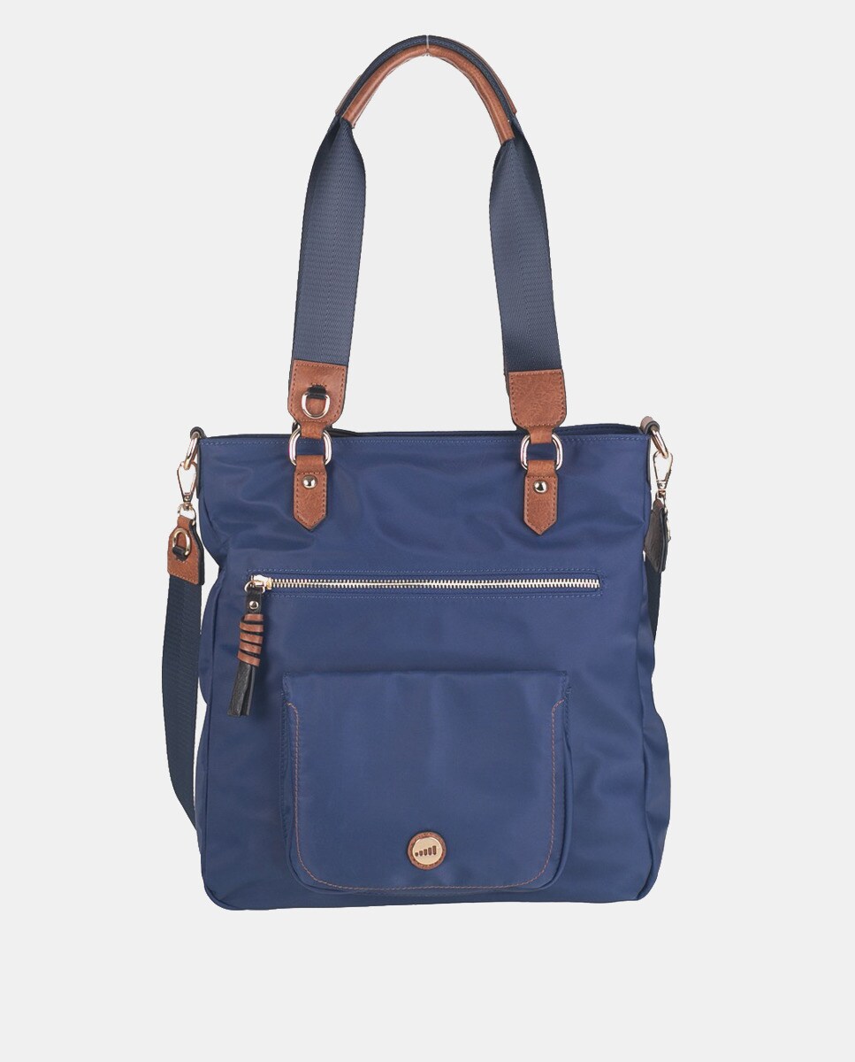 Sac tote en nylon avec deux poches avant et bandoulière amovible