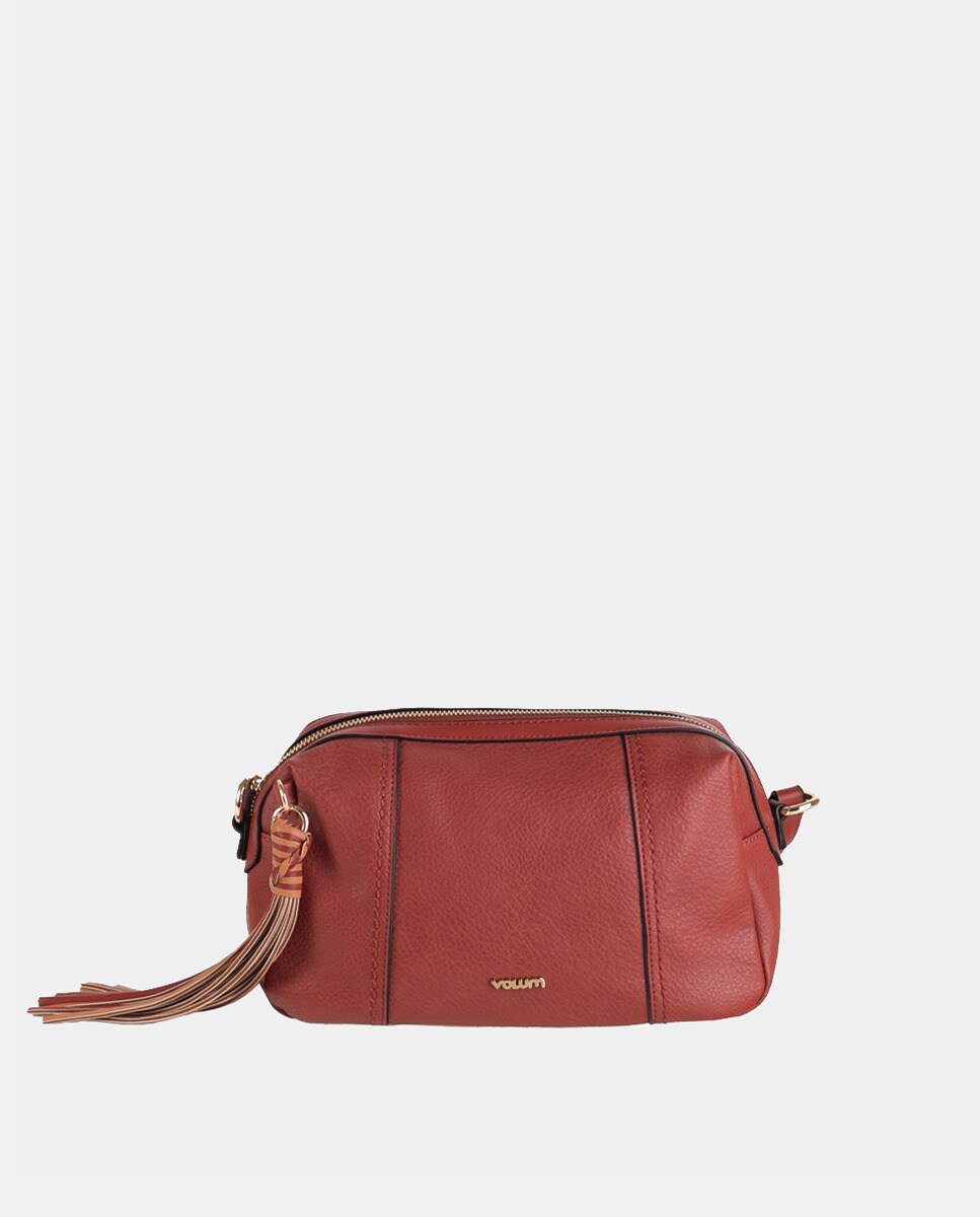 Sac à bandoulière moyen avec houppe artisanale ton sur ton