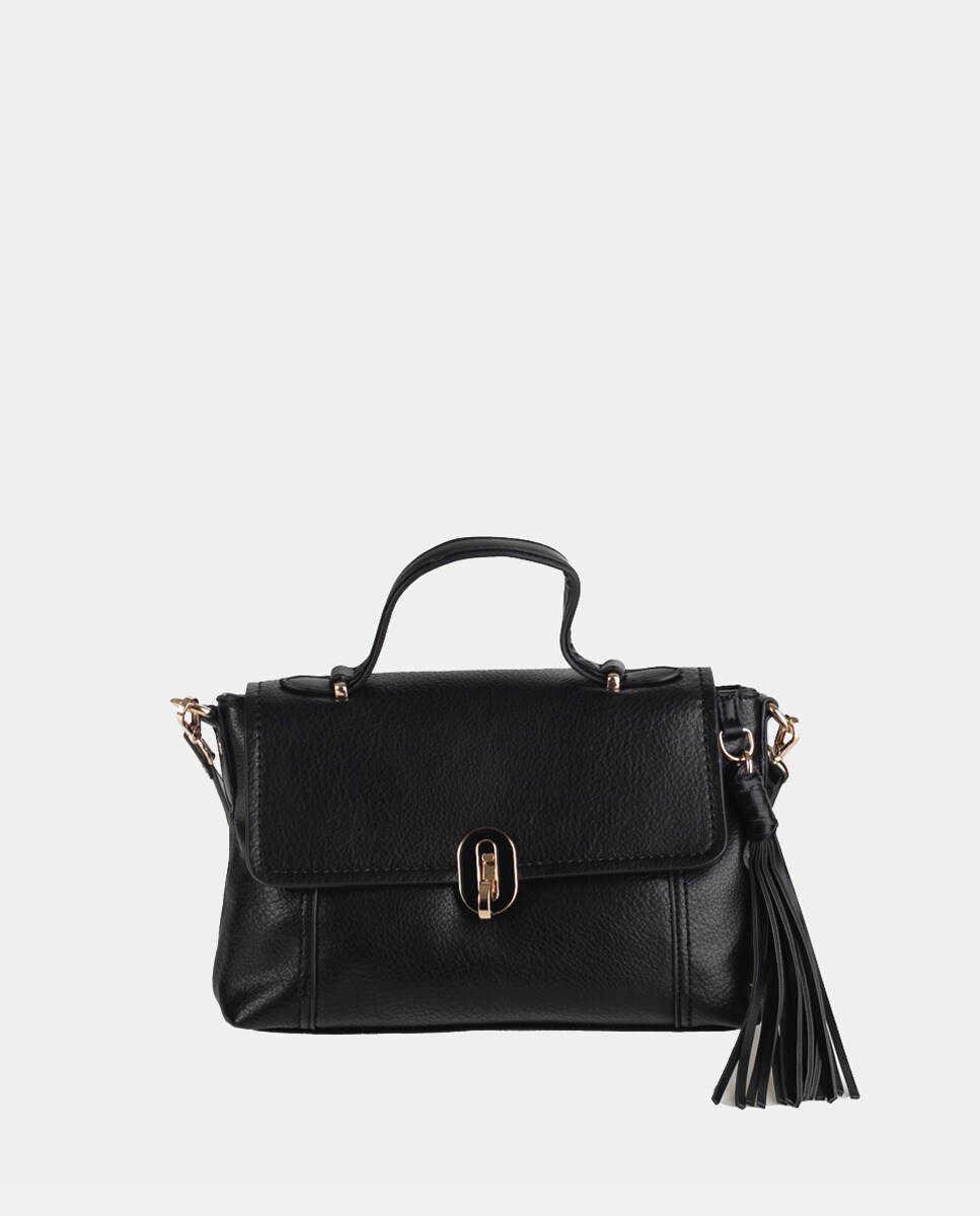 Sac à main moyen avec houppe artisanale ton sur ton