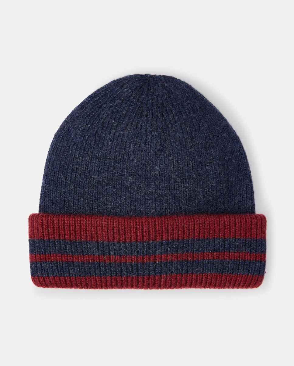 Bonnet côtelé à motif assorti