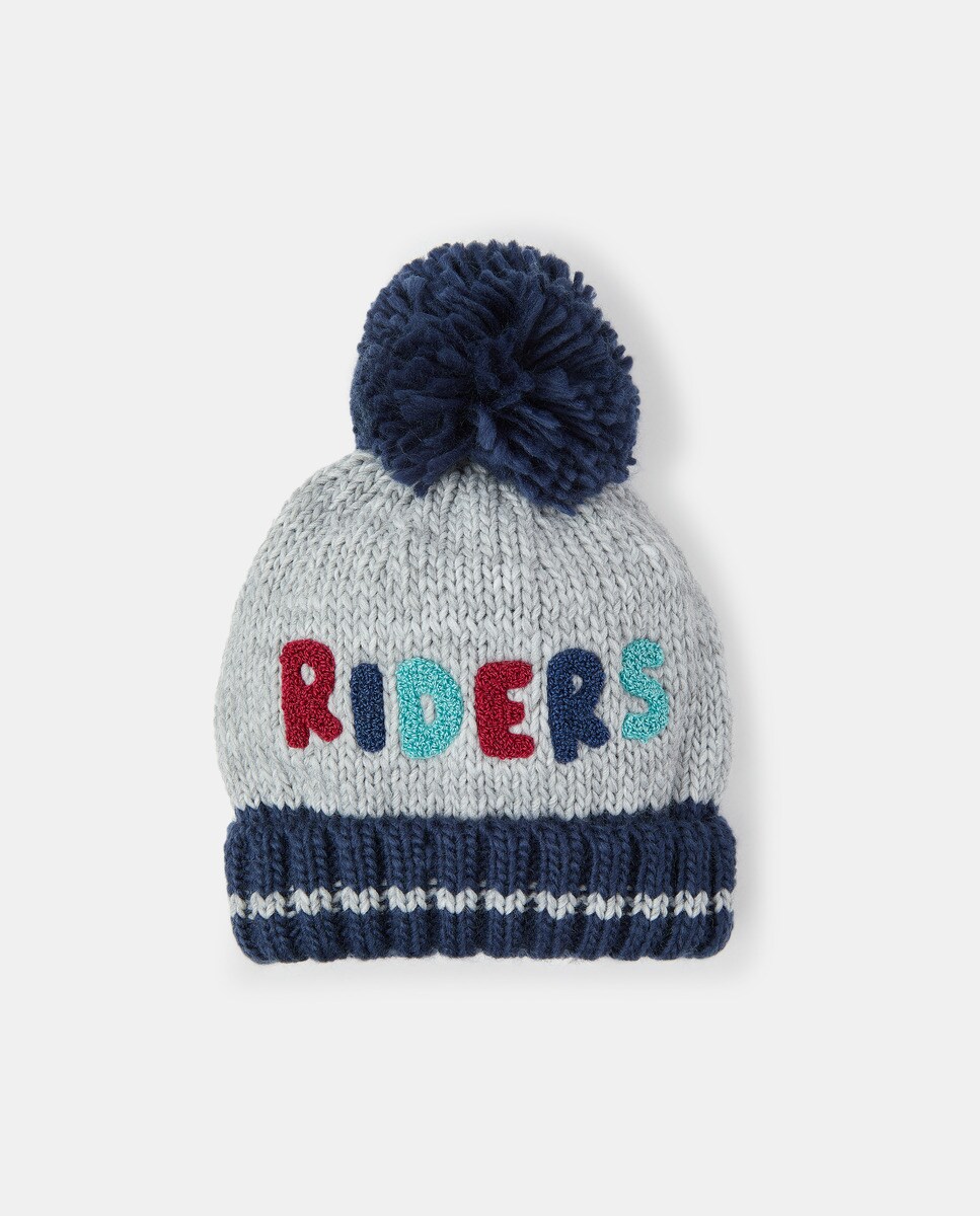 Bonnet avec texte et pompon